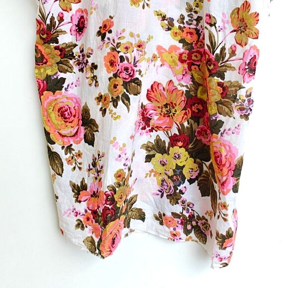 Neem Living Kaftan Coverup White Floral Print Size Medium Large - Picture 7 of 8